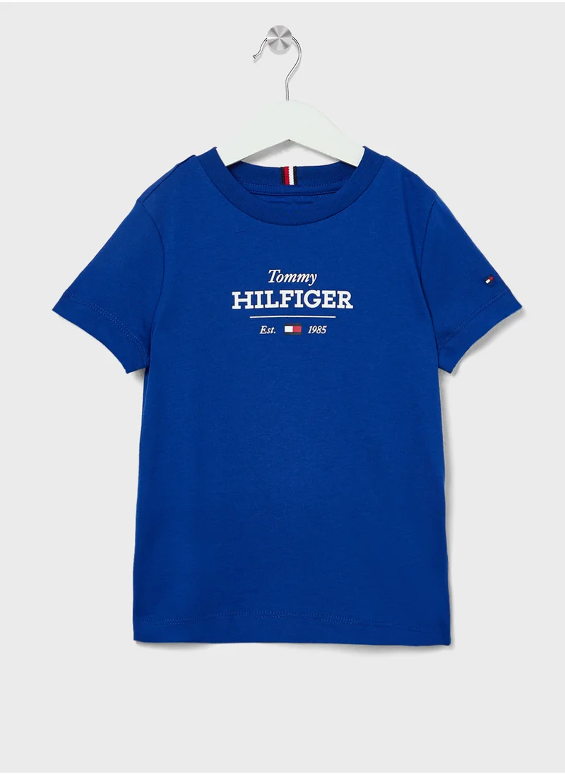 تومي هيلفيغر Kids Monotype 1985 Logo Label Regular T-Shirt