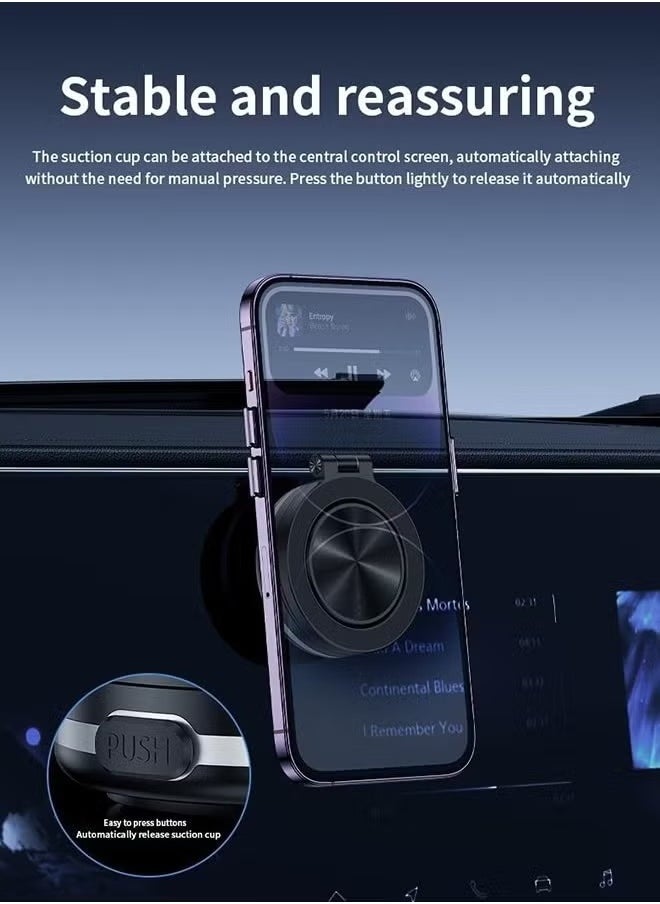 Vacuum Double-Side Use Magnetic Folding Phone Holder with Suction Cup – Angle Adjustable, Silicone Scratch-Free Design, Multi-Scenario Use – Universal Compatibility for Car, Home, Office, and More