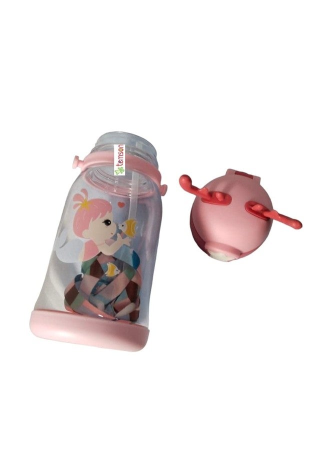 TEMSON Cartoon Design Kids Water Bottle For Kids, Anti-Leak Sipper Bottle For Kids (GBT-863)(Pink) - Image 4