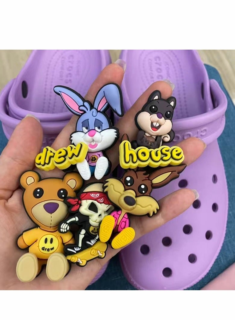 Excefore 7 قطع زينة أحذية لكرز، مجموعة ثلاثية الأبعاد ملحقات كروز جيببتز زينة تصميم كروز دبابيس بي في سي زينة أحذية متنوعة للفتيات الأولاد الأطفال الرجال النساء البالغين غير محدد الجنس - Image 1