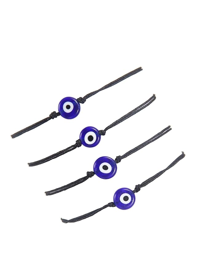 erorex Evil Eye Lucky Bracelets Set Colorful Evil Eye Beaded Adjustable Braided Red String Turkish Amulet Good Lcuk Jewelry For Women Men Black - Image 2