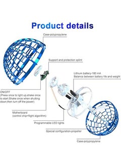 Generic Flying Ball Toy, Flying Ball Hovering Ball, 360° Spin Cool Toy, Flying Boomerang Toy with Built-in RGB Light Gift Ball for Outdoor Play - Birthday Gifts for Kids, Boys and Girls  - Image 5