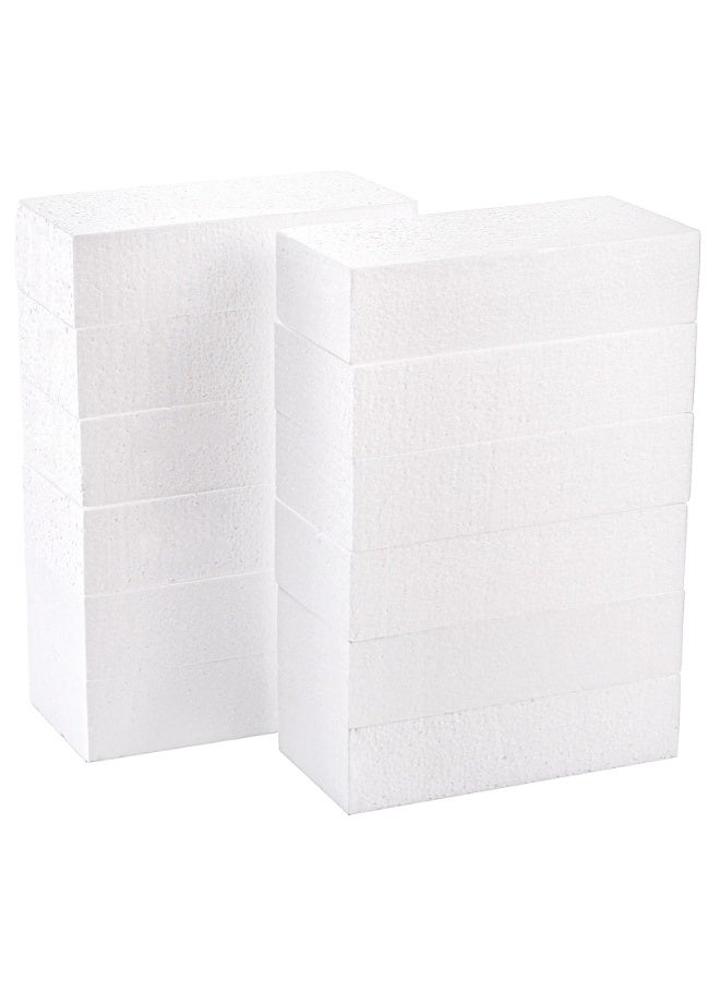 CRAFT MAGIC 12pcs Craft Foam Block | 8x4x2 inch | Rectangle Polystyrene Foam | Thermocol | Styrofoam | for Art Sculpting | Flower Arrangements | Modeling | DIY Arts and Crafts | School office home - Image 1