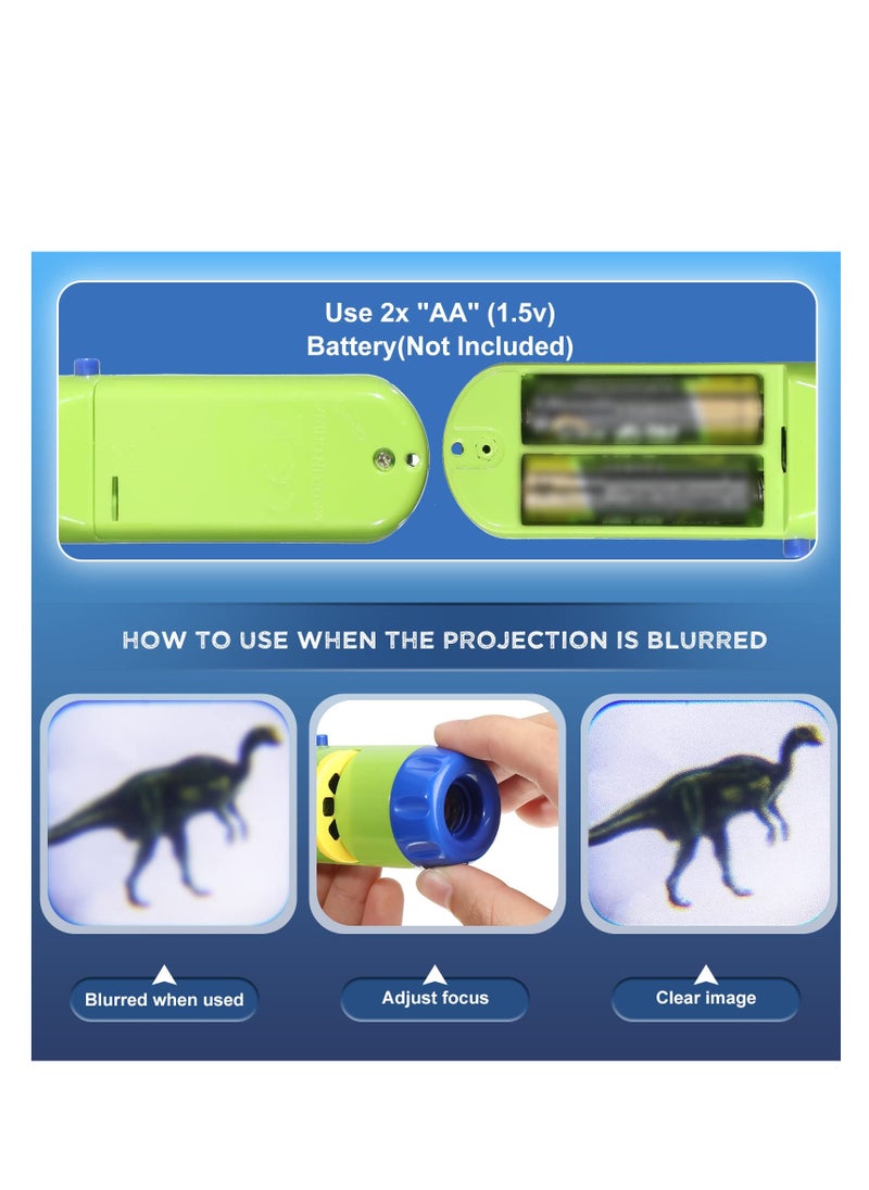 Generic - 3-Pack Slide Projector Flashlights with 72 Patterns - Educational Learning Toys for Kids Featuring Dinosaurs, Space, Ocean, Unicorns, and Nature for Bedtime and Cognitive Development. - Image 1