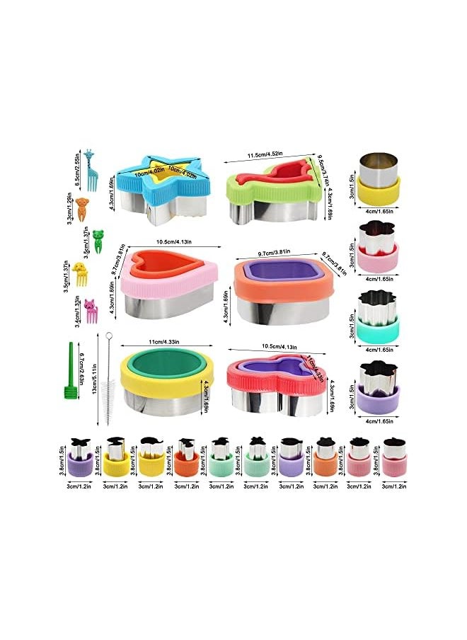 FineGood - Pcs Sandwich Cutter Set, FineGood Sandwich Cutter and Sealer Cookie Cutters Vegetable Fruit Cutters Shapes for Kids with Food Picks Brush - Image 1