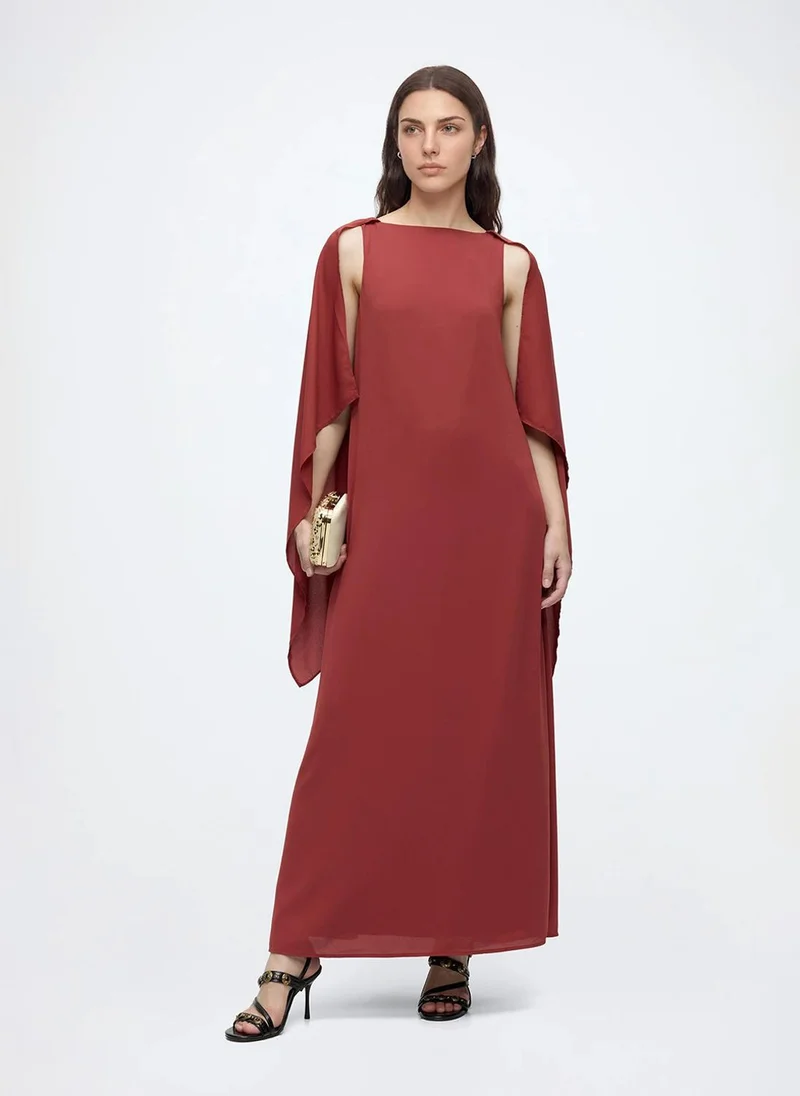 فيرو مودا Women's VMFALULAH Boatneck Cape Dress Woven