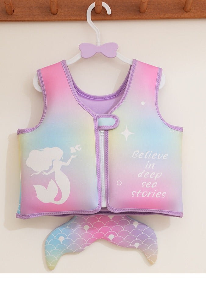 سترة السباحة للأطفال ذات الطفو القابل للتعديل، معدات مساعدة للتدريب على السباحة، مساعدة الطفو للأطفال، ودعم تعلم السباحة. - Image 4