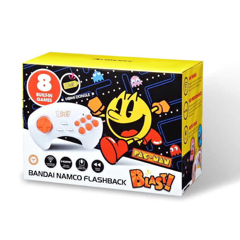 ATGAMES Bandai Namco Flashback Blast! comes with an HDMI dongle, 8 greatest Bandai Namco games built in and a 2.4G wireless game controller. Video output is at 720P high resolution. - Image 1