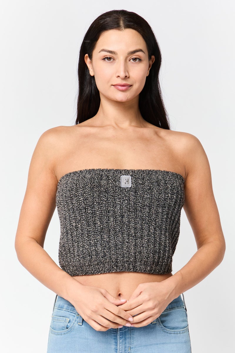 Harmont & Blaine Women Straight Across Strapless Crop Top, Multicolor - Image 1