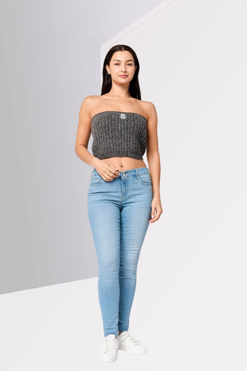 Harmont & Blaine Women Straight Across Strapless Crop Top, Multicolor - Image 2