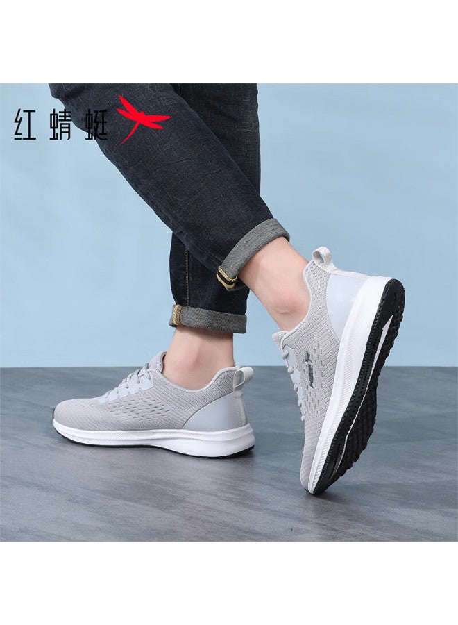Red Dragonfly Men's Sports Shoes, Breathable Flyknit Mesh Shoes, Versatile Trendy Lightweight Casual Shoes Wxa151422 Gray 41
