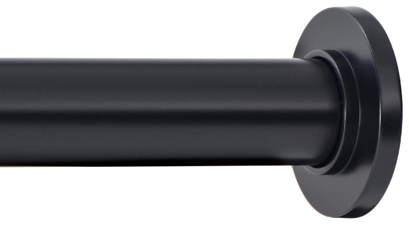 Ivilon Tension Curtain Rod - Spring Tension Rod for Windows or Shower, 36 to 54 Inch. Black - Image 1