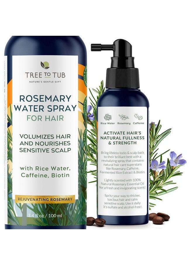 تري تو تيوب - بخاخ ماء الروزماري من Tree To Tub لنمو الشعر - ماء الأرز المخمر لنمو الشعر بخاخ الشعر من Nature's Rosemary والعناية بفروة الرأس المغذية - Image 1