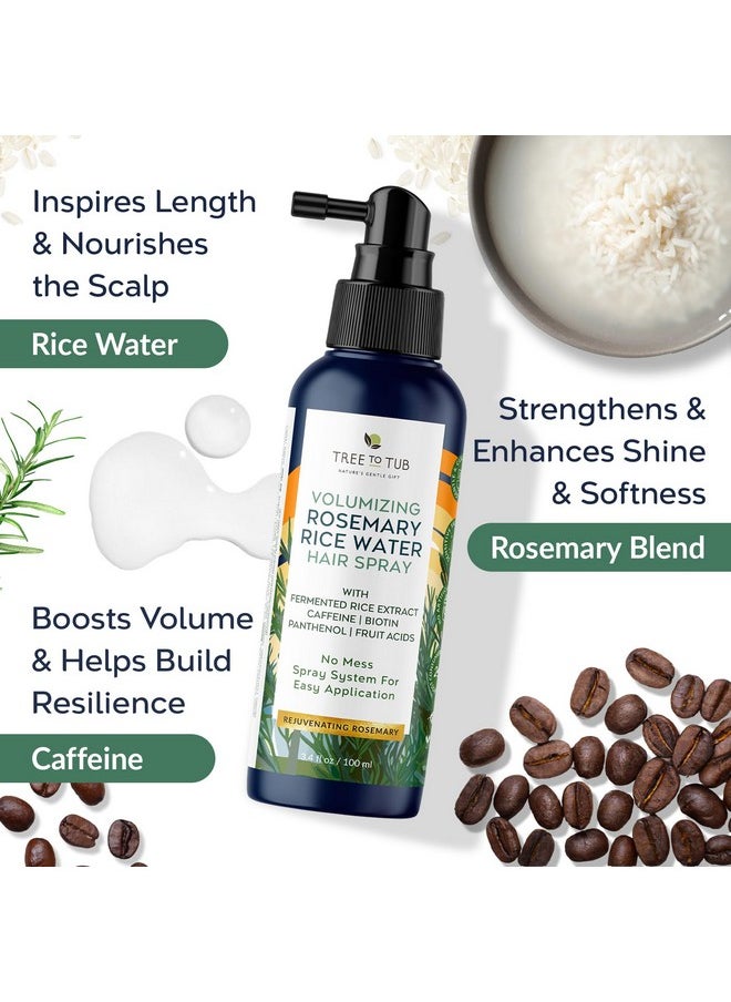 تري تو تيوب - بخاخ ماء الروزماري من Tree To Tub لنمو الشعر - ماء الأرز المخمر لنمو الشعر بخاخ الشعر من Nature's Rosemary والعناية بفروة الرأس المغذية - Image 1