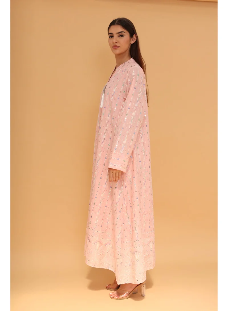 IKKXA  Sahara Bloom Jalabiya IK5040 Pink  | Best Price UAE