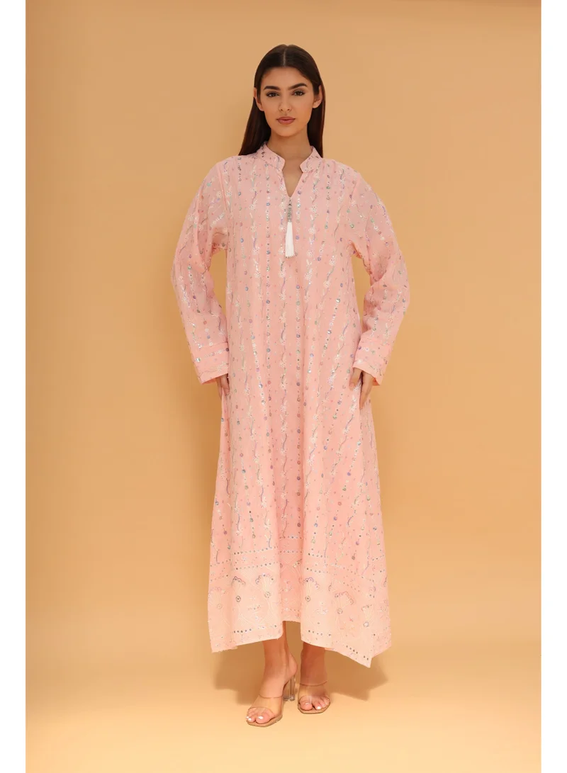 IKKXA  Sahara Bloom Jalabiya IK5040 Pink  | Best Price UAE