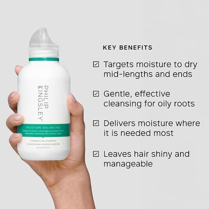 Philip Kingsley | MOISTURE BALANCING COMBINATION SHAMPOO | HYDRATING FOR DRY AND/OR OILY HAIR | ANTI-FRIZZ, ANTIOXIDANT SHAMPOO THAT HYDRATES AND ADDS SHINE | 8.4OZ - Image 3