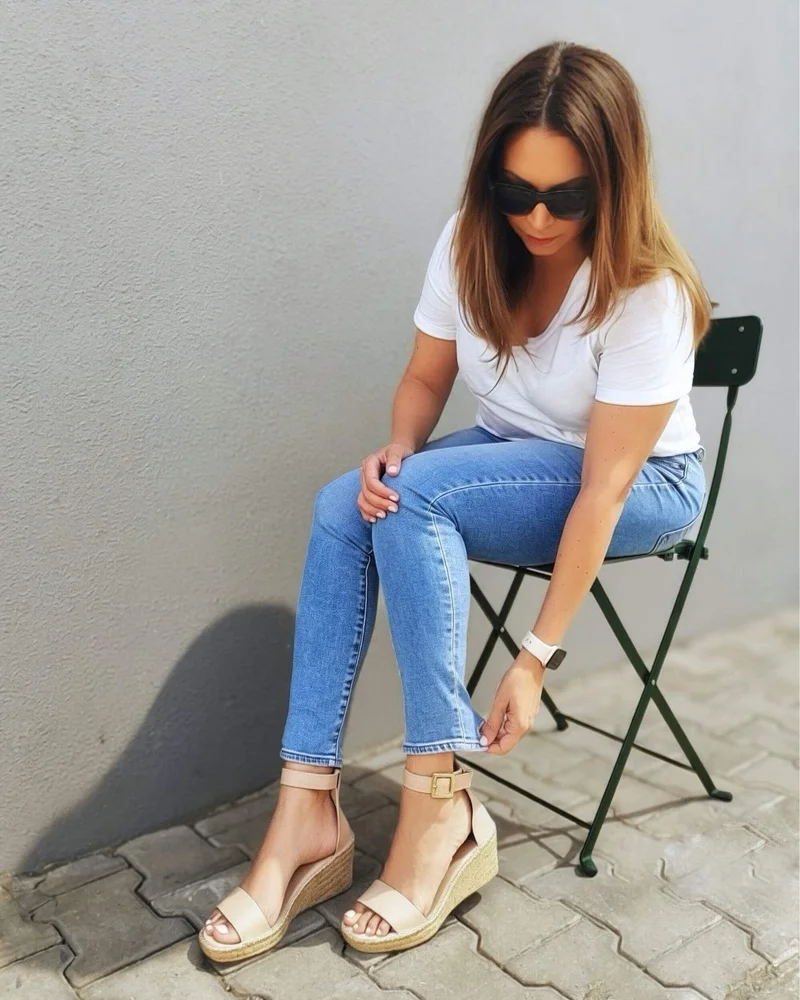 SHOEQ Sand Olivia Espadrille Wedge for Women | Best Price UAE