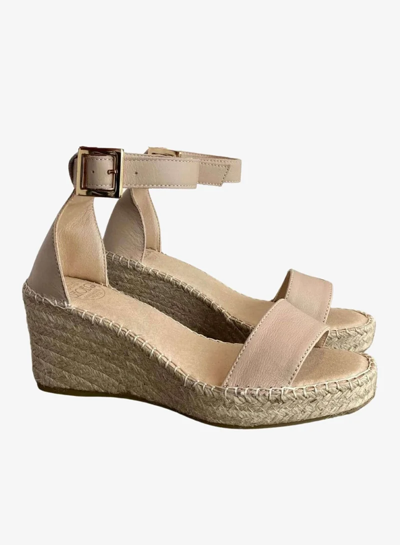 SHOEQ Sand Olivia Espadrille Wedge for Women | Best Price UAE