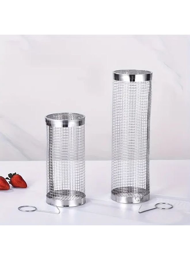 Large Stainless Steel BBQ Grill Cage And Oil Brush Set For Outdoor Kitchen Grilling - Image 4
