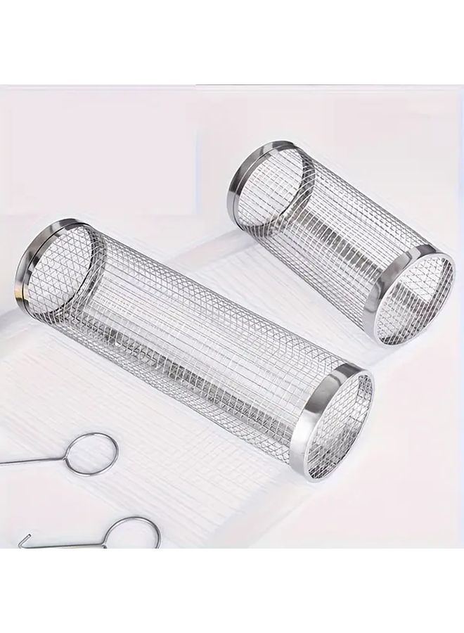 Large Stainless Steel BBQ Grill Cage And Oil Brush Set For Outdoor Kitchen Grilling - Image 5