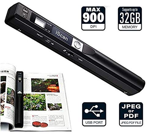 Microware 900DPI iScan Wireless Scanner HD Portable Hand Held Mini Portable Scanner - Black - Image 2