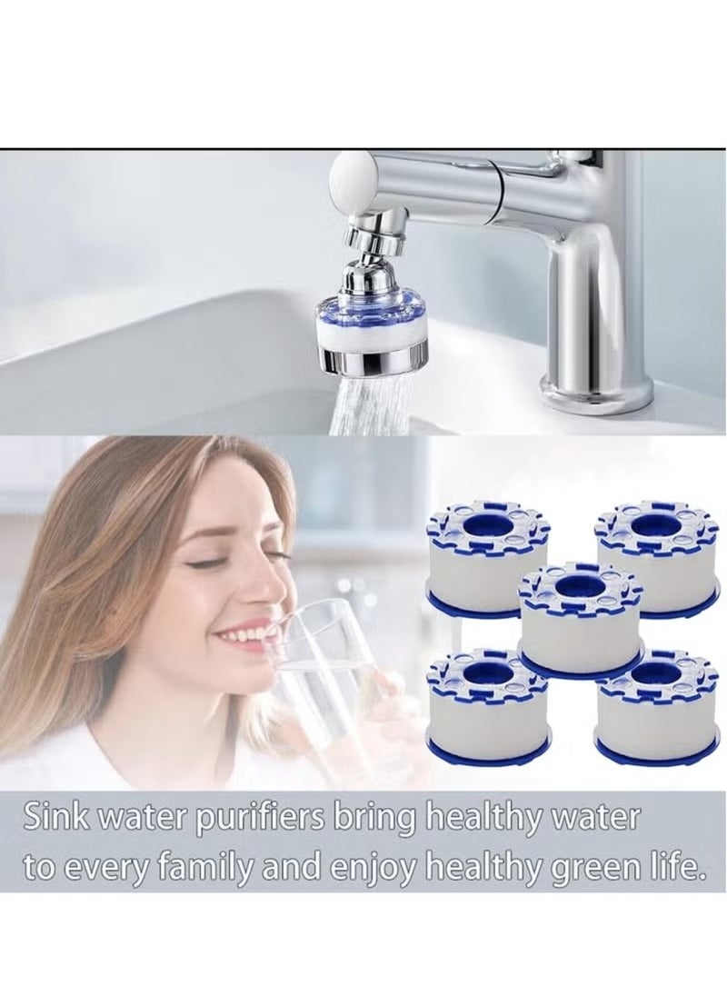 5Pcs Sink Filter Filter Elements Bathroom Water Filtration Cartridge PP Cotton Filtration for Kitchen Tap Filter Removable Sink Faucet Filter Cartridge Element Sink filter not included