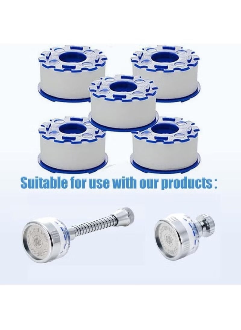 5Pcs Sink Filter Filter Elements Bathroom Water Filtration Cartridge PP Cotton Filtration for Kitchen Tap Filter Removable Sink Faucet Filter Cartridge Element Sink filter not included