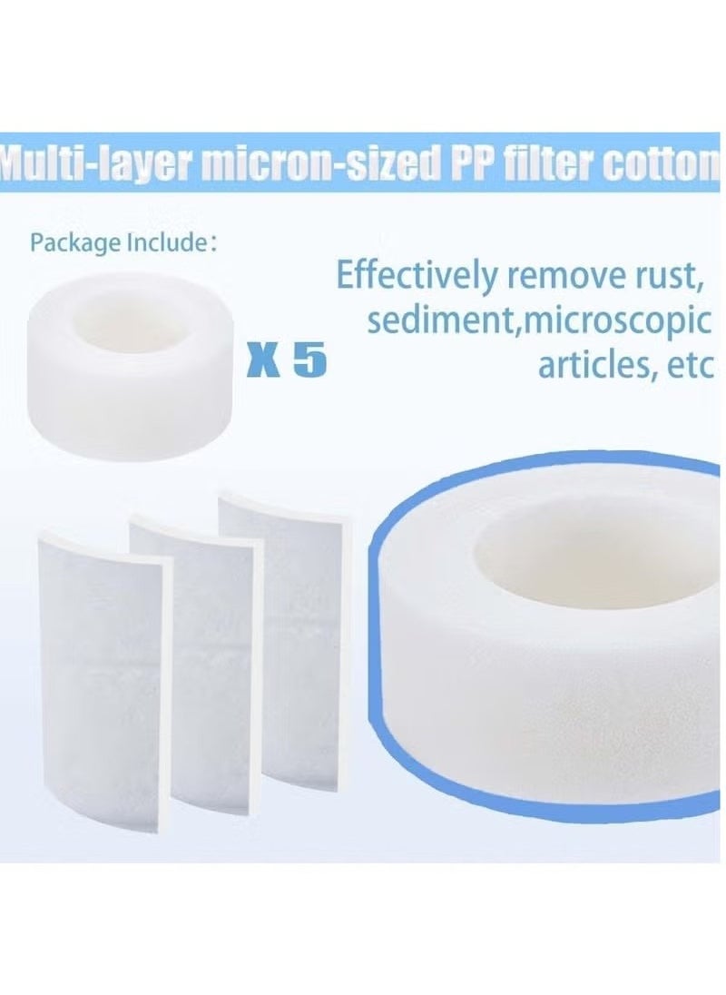 5Pcs Sink Filter Filter Elements Bathroom Water Filtration Cartridge PP Cotton Filtration for Kitchen Tap Filter Removable Sink Faucet Filter Cartridge Element Sink filter not included