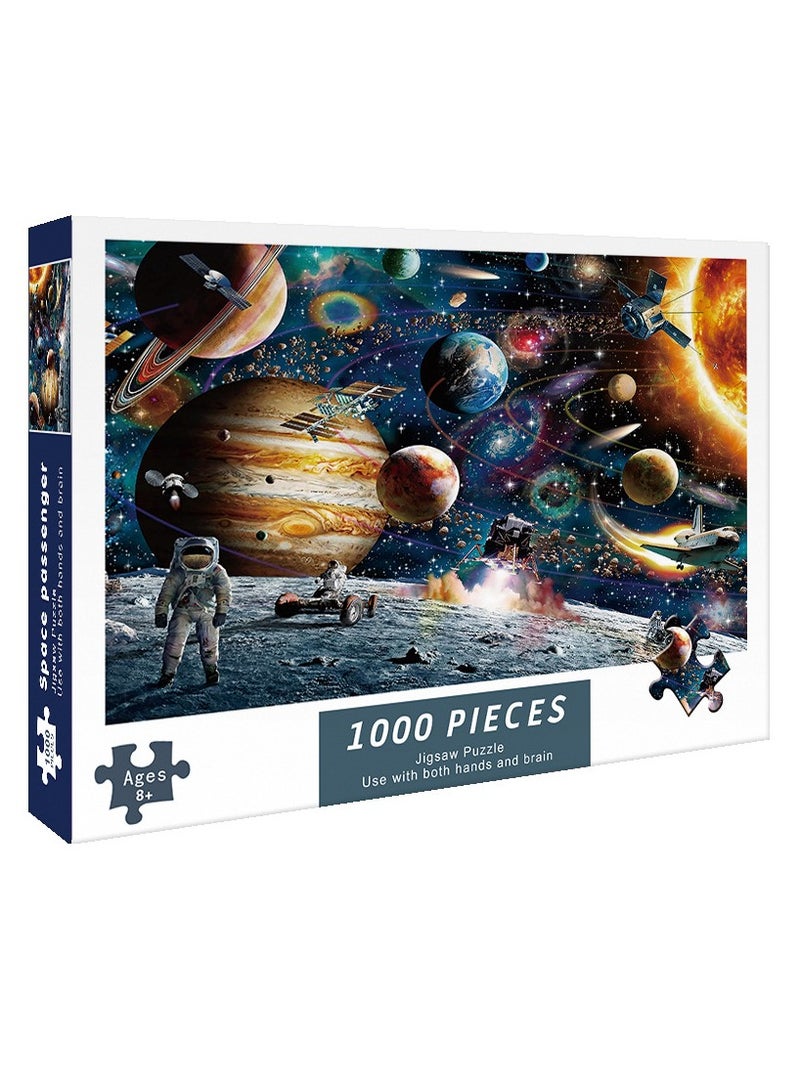 1000pcs Adult Cartoon Puzzle For Space Travelers，Canvas Size 75cm * 50cm - Image 1