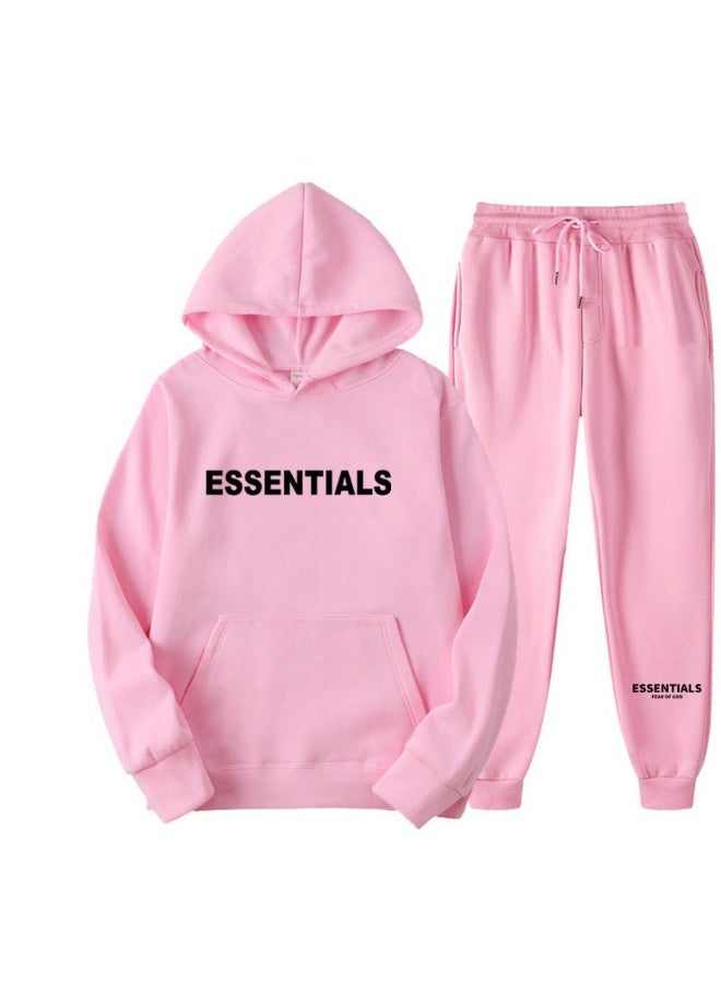 إيسنشالز إس أسيشنالز - طقم سويت شيرت ذو هود للرجال والنساء - سويت شيرت وسروال رياضي فضفاض مع طباعة حروف - Image 1