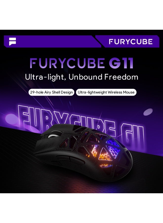 FURYCUBE G11 Gaming Mouse, Tri-Mode BT/2.4G Wireless/Wired, PixArt PAW3311 Sensor, Office/Gaming - Image 4