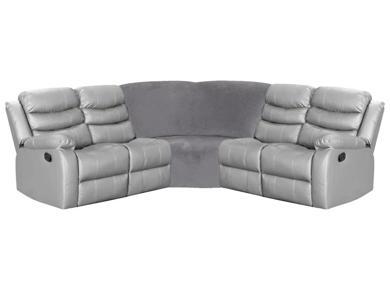 ULTICOR Corner Wedge Seat Cover for L Shape Recliner Couch Light Grey