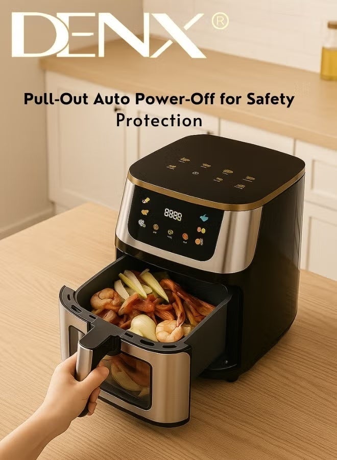 Denx DX3409 Air Fryer – 8L Capacity, 1800W, Single Basket, Digital Control - Image 4