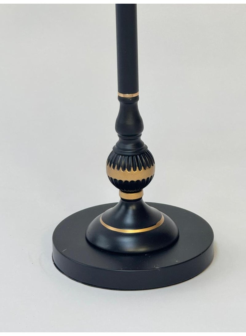 Living Set of Three Glass Tables with Black Steel Frame and Elegant Golden Touches - Image 3