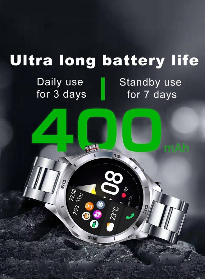 Men's Bluetooth Smartwatch, 1.52-Inch Full-Screen Touch, IP67 Waterproof, Answer/Make Phone Function, Exercise And Sleep Monitoring, Universal For Android And IOS Systems,Smart Watch RT i129