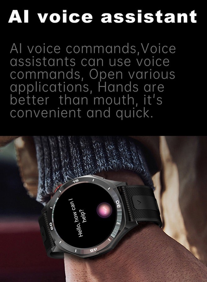 Men's Bluetooth Smartwatch, 1.52-Inch Full-Screen Touch, IP67 Waterproof, Answer/Make Phone Function, Exercise And Sleep Monitoring, Universal For Android And IOS Systems,Smart Watch RT i129