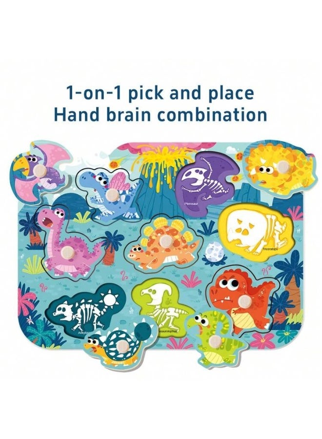 Montessori Baby Early Learning Grab Board, Cartoon Animal Recognition Matching Puzzle, Early Childhood Education Toy for Girls - Image 2