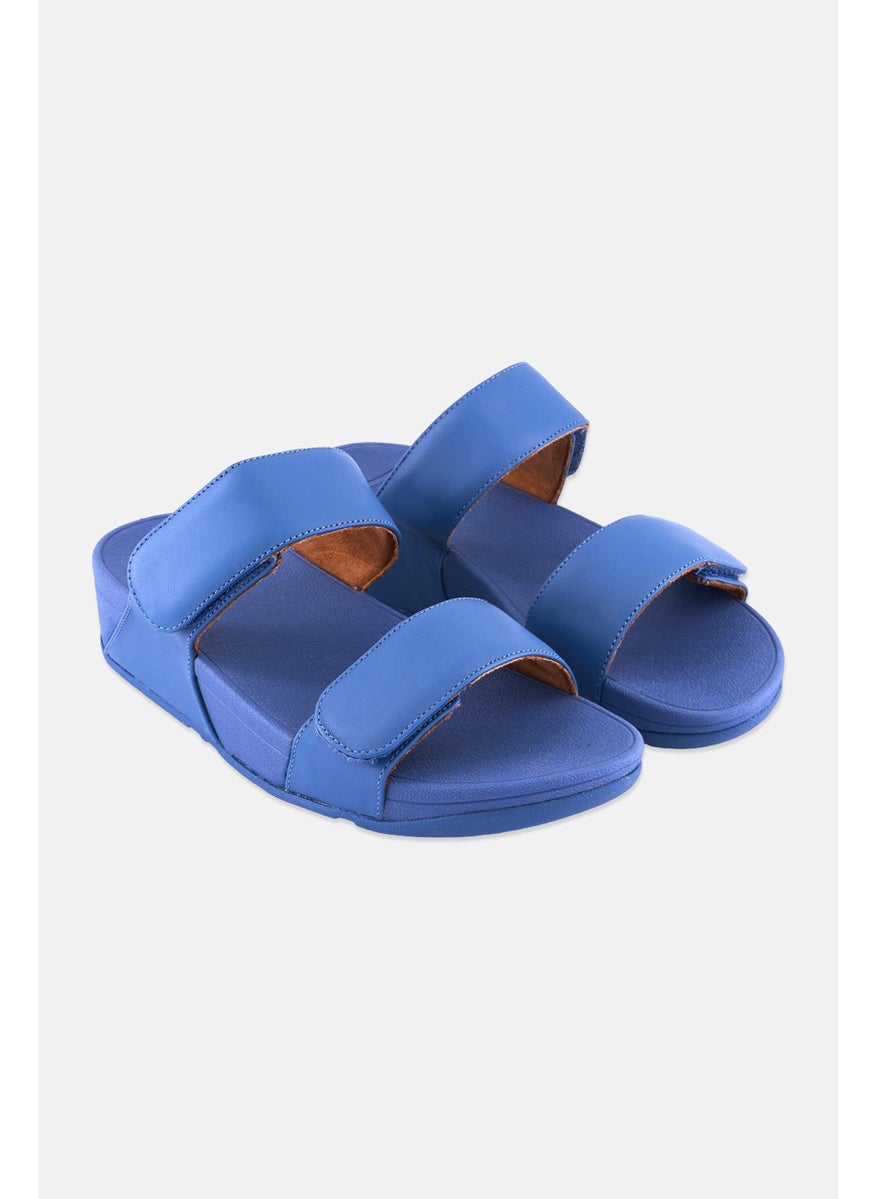 FitFlop Women Lulu Adjustable Slip On Sandals, Blue  - Image 1