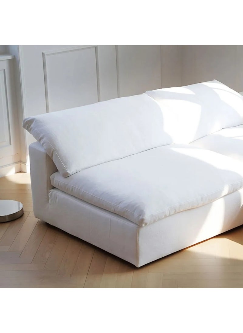 KARNAK - Karnak Cloud Sofa 3-Seater Luxury Design Sectional Sofa with Ottoman For Living Room Furniture – White Polyester Fabric - Image 1