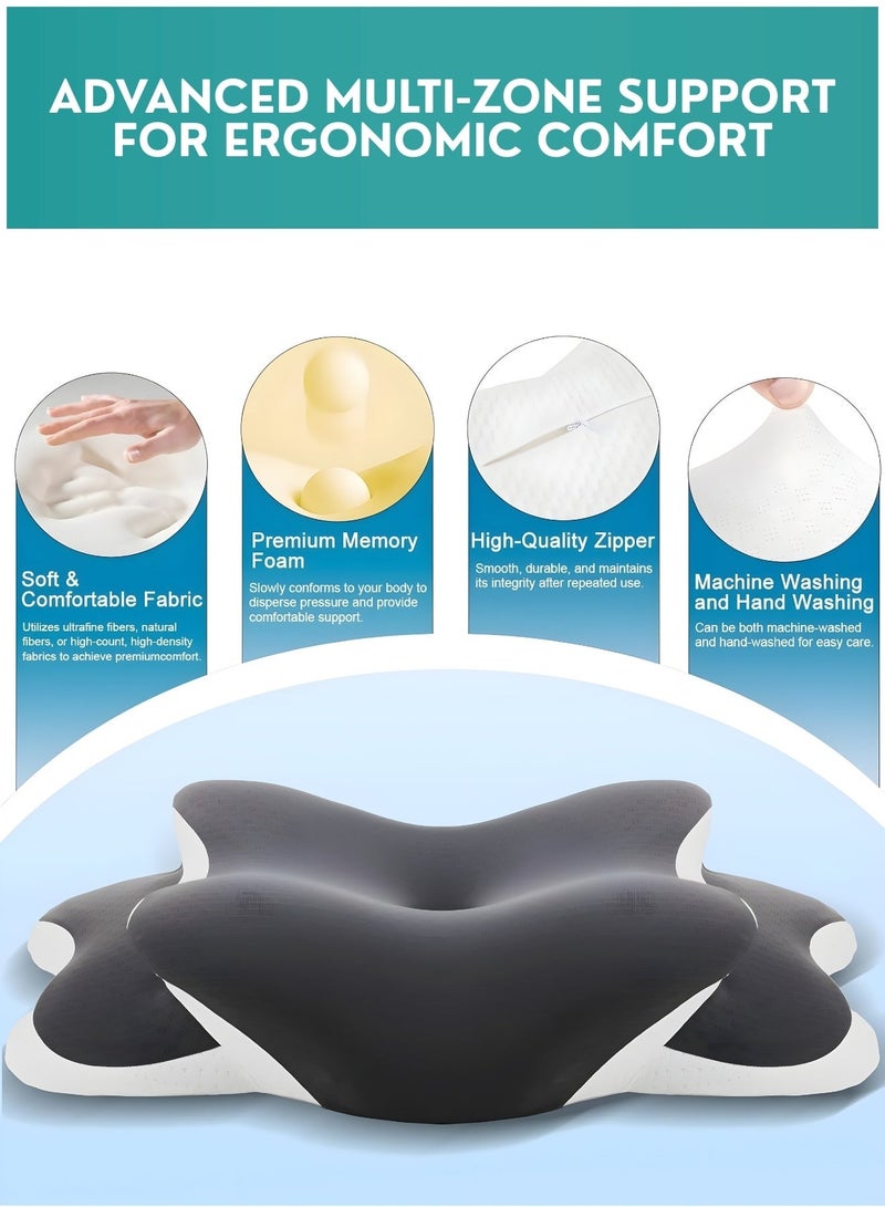 Orthopedic Memory Foam Medical Pillows for sleeping, Ergonomic Cervical Medicated Pillows for Neck Support | Side,Back and Stomach Sleeping - Image 5