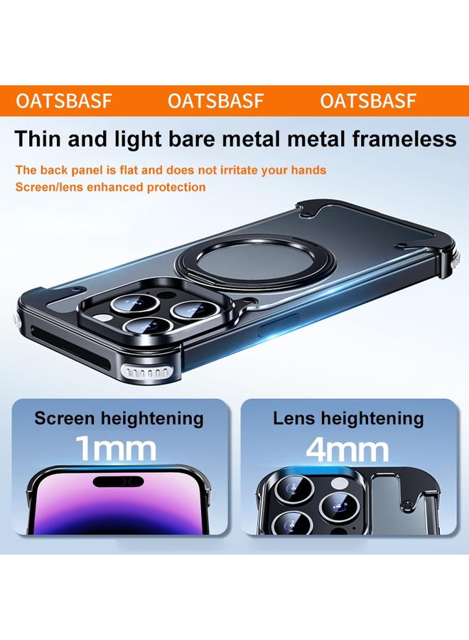 اس-توب جراب هاتف معدني قابل للدوران 360 درجة لهاتف iPhone 15 Pro مع حامل MagSafe - Image 5