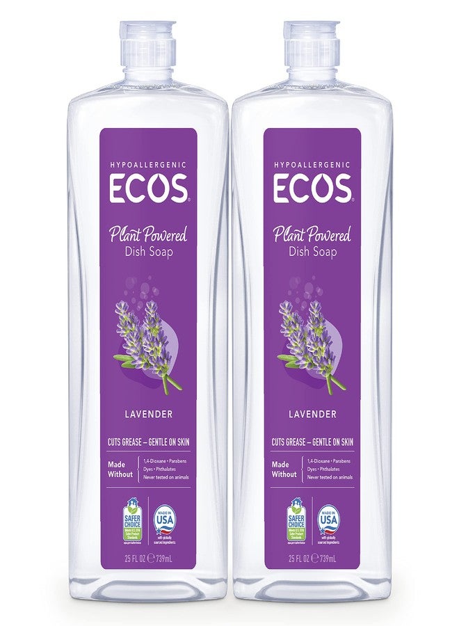 earth friendly products ECOS® Hypoallergenic Dish Soap, Natural Lavender, 25 Fl Oz (Pack of 2) - Image 1