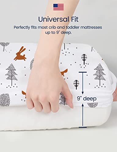 TotAha Premium Stretchy Crib Sheets (2-Pack)-Hypoallergenic, Silky Comfort, Buttery Soft, Calming Effect, All-Season Jersey-Knit Sheets, 9'' Extra Deep Pocket(Meredith Allover Floral & Pale Pink) - Image 5