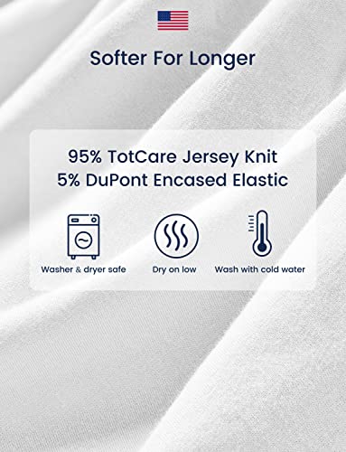 TotAha Premium Stretchy Crib Sheets (2-Pack)-Hypoallergenic, Silky Comfort, Buttery Soft, Calming Effect, All-Season Jersey-Knit Sheets, 9'' Extra Deep Pocket(Meredith Allover Floral & Pale Pink) - Image 4