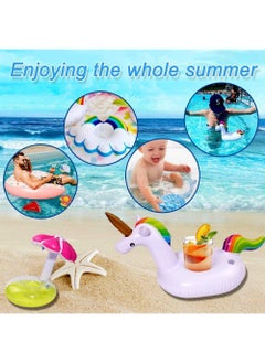 Y&D 15-Piece Inflatable Drink Holders Floating Cup Holders Beverages Beer Coasters For Summer Swim Pool Party  - Image 3