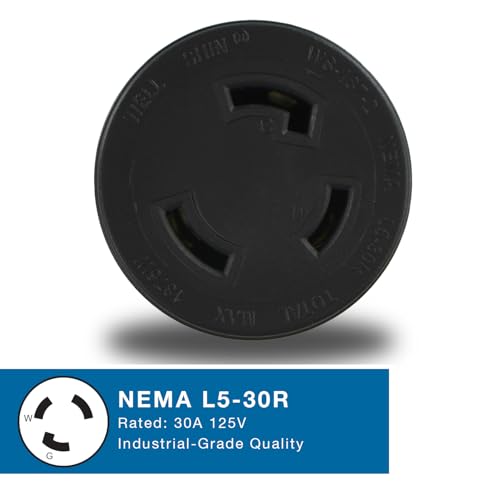 Conntek NEMA 5-15P to NEMA L5-30R Locking Plug Adapter 15-Amp to 30-Amp - Image 4