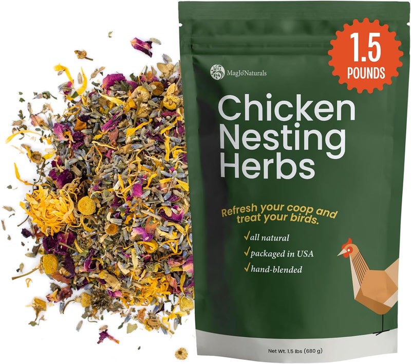 MagJo Chicken Nest Box Herbs, Bulk 1.5 pounds, Aromatic and Refreshes The Coop - Image 1