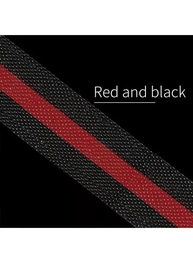 Premium 46mm Milanese Magnetic Loop Apple Watch Band | Stainless Steel Metal Mesh Strap | Black & Red Nato - Image 4