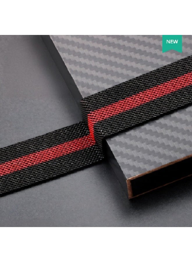 Premium 46mm Milanese Magnetic Loop Apple Watch Band | Stainless Steel Metal Mesh Strap | Black & Red Nato - Image 5